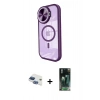 MARSİLYAN™- iPhone 11 Kılıf Kıvılcım Modern Koleksiyonu - Siyah 360 Mat Full Body Arka Koruyucu + Pers Alüminyum Kamera Lens - LT
