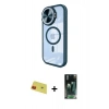 MARSİLYAN™- iPhone 11 Kılıf Kıvılcım Modern Koleksiyonu - Siyah 360 Mat Full Body Arka Koruyucu + Rainbow Kamera Lens Koruma Cam - KI