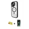 MARSİLYAN™- iPhone 11 Kılıf Kıvılcım Modern Koleksiyonu - Siyah 360 Mat Full Body Arka Koruyucu + Rainbow Kamera Lens Koruma Cam - KI
