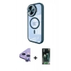 MARSİLYAN™- iPhone 11 Kılıf Kıvılcım Modern Koleksiyonu - Siyah 360 Mat Full Body Arka Koruyucu + Raze Metal Kamera Lens - MR