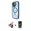 MARSİLYAN™- iPhone 11 Kılıf Kıvılcım Modern Koleksiyonu - Siyah 360 Mat Full Body Arka Koruyucu + Raze Metal Kamera Lens - SH