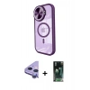 MARSİLYAN™- iPhone 11 Kılıf Kıvılcım Modern Koleksiyonu - Siyah 360 Mat Full Body Arka Koruyucu + Raze Metal Kamera Lens - MR