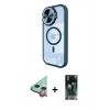 MARSİLYAN™- iPhone 11 Kılıf Kıvılcım Modern Koleksiyonu - Siyah 360 Mat Full Body Arka Koruyucu + Raze Metal Kamera Lens - KI