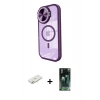 MARSİLYAN™- iPhone 11 Kılıf Kıvılcım Modern Koleksiyonu - Siyah 360 Mat Full Body Arka Koruyucu + Renkli Kamera Lens Koruma Cam - SI