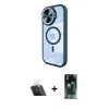 MARSİLYAN™- iPhone 11 Kılıf Kıvılcım Modern Koleksiyonu - Siyah 360 Mat Full Body Arka Koruyucu + Şeffaf Kamera Lens Koruma Cam