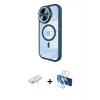 MARSİLYAN™- iPhone 11 Kılıf Kıvılcım Modern Koleksiyonu - Siyah 3D Antistatik Cam Ekran Koruyucu + Renkli Kamera Lens Koruma Cam - YL