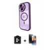 MARSİLYAN™- iPhone 11 Kılıf Kıvılcım Modern Koleksiyonu - Siyah 3D Antistatik Mat Seramik Nano Ekran Koruyucu + PVD Metal Kamera Lens - YL
