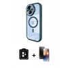 MARSİLYAN™- iPhone 11 Kılıf Kıvılcım Modern Koleksiyonu - Siyah 3D Antistatik Mat Seramik Nano Ekran Koruyucu + PVD Metal Kamera Lens - TU