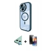 MARSİLYAN™- iPhone 11 Kılıf Kıvılcım Modern Koleksiyonu - Siyah 3D Antistatik Mat Seramik Nano Ekran Koruyucu + Raze Metal Kamera Lens - MI