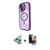 MARSİLYAN™- iPhone 11 Kılıf Kıvılcım Modern Koleksiyonu - Siyah 3D Antistatik Mat Seramik Nano Ekran Koruyucu + Raze Metal Kamera Lens - KI