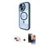 MARSİLYAN™- iPhone 11 Kılıf Kıvılcım Modern Koleksiyonu - Siyah 3D Antistatik Mat Seramik Nano Ekran Koruyucu + Pers Alüminyum Kamera Lens - KI