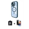 MARSİLYAN™- iPhone 11 Kılıf Kıvılcım Modern Koleksiyonu - Siyah 3D Antistatik Mat Seramik Nano Ekran Koruyucu + PVD Metal Kamera Lens - YL