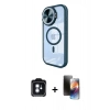MARSİLYAN™- iPhone 11 Kılıf Kıvılcım Modern Koleksiyonu - Siyah 3D Antistatik Mat Seramik Nano Ekran Koruyucu + PVD Metal Kamera Lens - MI