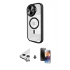 MARSİLYAN™- iPhone 11 Kılıf Kıvılcım Modern Koleksiyonu - Siyah 3D Antistatik Mat Seramik Nano Ekran Koruyucu + Raze Metal Kamera Lens - GS