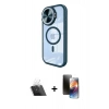 MARSİLYAN™- iPhone 11 Kılıf Kıvılcım Modern Koleksiyonu - Siyah 3D Antistatik Mat Seramik Nano Ekran Koruyucu + Kamera Lens Koruma Cam - SF