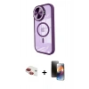 MARSİLYAN™- iPhone 11 Kılıf Kıvılcım Modern Koleksiyonu - Siyah 3D Antistatik Mat Seramik Nano Ekran Koruyucu + Pers Alüminyum Kamera Lens - KI