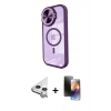 MARSİLYAN™- iPhone 11 Kılıf Kıvılcım Modern Koleksiyonu - Siyah 3D Antistatik Mat Seramik Nano Ekran Koruyucu + Raze Metal Kamera Lens - GS