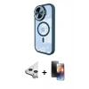 MARSİLYAN™- iPhone 11 Kılıf Kıvılcım Modern Koleksiyonu - Siyah 3D Antistatik Mat Seramik Nano Ekran Koruyucu + Raze Metal Kamera Lens - GS