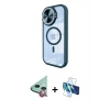MARSİLYAN™- iPhone 11 Kılıf Kıvılcım Modern Koleksiyonu - Siyah 3D Antistatik Seramik Nano Ekran Koruyucu + Kırmızı Raze Metal Kamera Lens