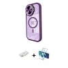 MARSİLYAN™- iPhone 11 Kılıf Kıvılcım Modern Koleksiyonu - Siyah 3D Antistatik Seramik Nano Ekran Koruyucu + Renkli Kamera Lens Koruma Cam - SI