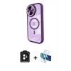 MARSİLYAN™- iPhone 11 Kılıf Kıvılcım Modern Koleksiyonu - Siyah 3D Antistatik Seramik Nano Ekran Koruyucu + PVD Metal Kamera Lens - SH