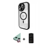 MARSİLYAN™- iPhone 11 Kılıf Kıvılcım Modern Koleksiyonu - Siyah 6D Antistatik Mat Seramik Hayalet Nano Ekran Koruyucu + Raze Metal Kamera Lens - KI