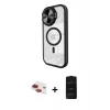 MARSİLYAN™- iPhone 11 Kılıf Kıvılcım Modern Koleksiyonu - Siyah 6D Antistatik Mat Seramik Hayalet Nano Ekran Koruyucu + Pers Alüminyum Kamera Lens - KI