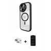 MARSİLYAN™- iPhone 11 Kılıf Kıvılcım Modern Koleksiyonu - Siyah 6D Antistatik Mat Seramik Hayalet Nano Ekran Koruyucu + Pers Alüminyum Kamera Lens - YL