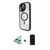 MARSİLYAN™- iPhone 11 Kılıf Kıvılcım Modern Koleksiyonu - Siyah 6D Antistatik Mat Seramik Hayalet Nano Ekran Koruyucu + Raze Metal Kamera Lens - MI