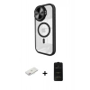 MARSİLYAN™- iPhone 11 Kılıf Kıvılcım Modern Koleksiyonu - Siyah 6D Antistatik Mat Seramik Hayalet Nano Ekran Koruyucu + Renkli Kamera Lens Koruma Cam - PE