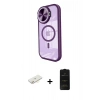 MARSİLYAN™- iPhone 11 Kılıf Kıvılcım Modern Koleksiyonu - Siyah 6D Antistatik Mat Seramik Hayalet Nano Ekran Koruyucu + Renkli Kamera Lens Koruma Cam - SI