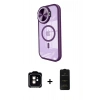MARSİLYAN™- iPhone 11 Kılıf Kıvılcım Modern Koleksiyonu - Siyah 6D Antistatik Mat Seramik Hayalet Nano Ekran Koruyucu + PVD Metal Kamera Lens - TU