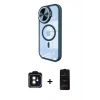 MARSİLYAN™- iPhone 11 Kılıf Kıvılcım Modern Koleksiyonu - Siyah 6D Antistatik Mat Seramik Hayalet Nano Ekran Koruyucu + PVD Metal Kamera Lens - SH