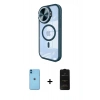 MARSİLYAN™- iPhone 11 Kılıf Kıvılcım Modern Koleksiyonu - Siyah 6D Antistatik Mat Seramik Hayalet Nano Ekran Koruyucu + Neon Fosforlu Kamera Lens - MI