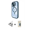 MARSİLYAN™- iPhone 11 Kılıf Kıvılcım Modern Koleksiyonu - Siyah 6D Mat Seramik Hayalet Nano Ekran Koruyucu + Raze Metal Kamera Lens - GS