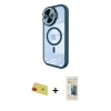 MARSİLYAN™- iPhone 11 Kılıf Kıvılcım Modern Koleksiyonu - Siyah 6D Mat Seramik Hayalet Nano Ekran Koruyucu + Rainbow Kamera Lens Koruma Cam - KI