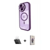 MARSİLYAN™- iPhone 11 Kılıf Kıvılcım Modern Koleksiyonu - Siyah Bilvis 3D Cam Ekran Koruyucu + Kamera Lens Koruma Cam - SF