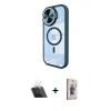 MARSİLYAN™- iPhone 11 Kılıf Kıvılcım Modern Koleksiyonu - Siyah Bilvis 3D Cam Ekran Koruyucu + Kamera Lens Koruma Cam - SF