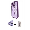 MARSİLYAN™- iPhone 11 Kılıf Kıvılcım Modern Koleksiyonu - Siyah Bilvis 3D Cam Ekran Koruyucu + Raze Metal Kamera Lens - MR