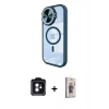 MARSİLYAN™- iPhone 11 Kılıf Kıvılcım Modern Koleksiyonu - Siyah Bilvis 3D Cam Ekran Koruyucu + PVD Metal Kamera Lens - MI