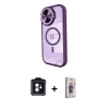 MARSİLYAN™- iPhone 11 Kılıf Kıvılcım Modern Koleksiyonu - Siyah Bilvis 3D Cam Ekran Koruyucu + PVD Metal Kamera Lens - MI