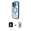 MARSİLYAN™- iPhone 11 Kılıf Kıvılcım Modern Koleksiyonu - Siyah Bilvis 3D Cam Ekran Koruyucu + PVD Metal Kamera Lens - TU