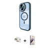 MARSİLYAN™- iPhone 11 Kılıf Kıvılcım Modern Koleksiyonu - Siyah Bilvis 3D Mat Cam Ekran Koruyucu + Pers Alüminyum Kamera Lens - GD