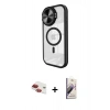 MARSİLYAN™- iPhone 11 Kılıf Kıvılcım Modern Koleksiyonu - Siyah Bilvis 3D Mat Cam Ekran Koruyucu + Pers Alüminyum Kamera Lens - KI