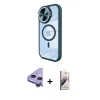 MARSİLYAN™- iPhone 11 Kılıf Kıvılcım Modern Koleksiyonu - Siyah Bilvis 3D Mat Cam Ekran Koruyucu + Mor Raze Metal Kamera Lens