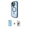 MARSİLYAN™- iPhone 11 Kılıf Kıvılcım Modern Koleksiyonu - Siyah Bilvis 3D Mat Cam Ekran Koruyucu + Neon Fosforlu Kamera Lens - YL