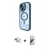 MARSİLYAN™- iPhone 11 Kılıf Kıvılcım Modern Koleksiyonu - Siyah Bilvis 3D Mat Cam Ekran Koruyucu + Pers Alüminyum Kamera Lens - YL