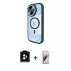 MARSİLYAN™- iPhone 11 Kılıf Kıvılcım Modern Koleksiyonu - Siyah Bilvis 3D Mat Cam Ekran Koruyucu + PVD Metal Kamera Lens - TU