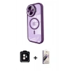 MARSİLYAN™- iPhone 11 Kılıf Kıvılcım Modern Koleksiyonu - Siyah Bilvis 3D Mat Cam Ekran Koruyucu + PVD Metal Kamera Lens - TU