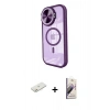 MARSİLYAN™- iPhone 11 Kılıf Kıvılcım Modern Koleksiyonu - Siyah Bilvis 3D Mat Cam Ekran Koruyucu + Renkli Kamera Lens Koruma Cam - TU